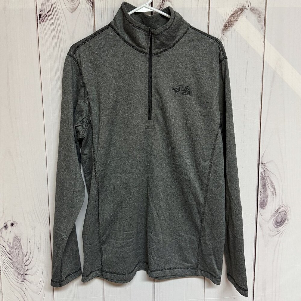 The North Face Tech Glacier 1/4-Zip Men’s Large Gray Fleece‎ EUC
